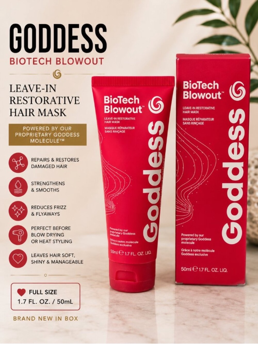 Goddess BioTech Blowout Leave-In Restorative Hair Mask — 50ml